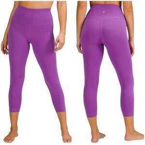Lululemon Align High Rise Crop Leggings Moonlit Magenta Size 18